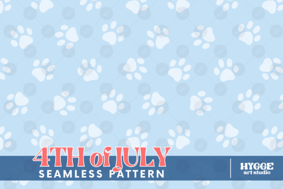 4th of July USA Cat Dog Seamless Pattern