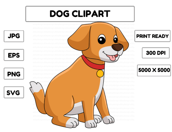 Cartoon Dog Clipart for Embroidery