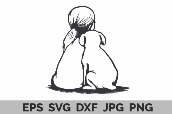 Dog Mom and Best Friend Silhouette