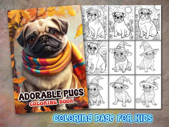 Pug Dog Coloring Page and Coloring Book
